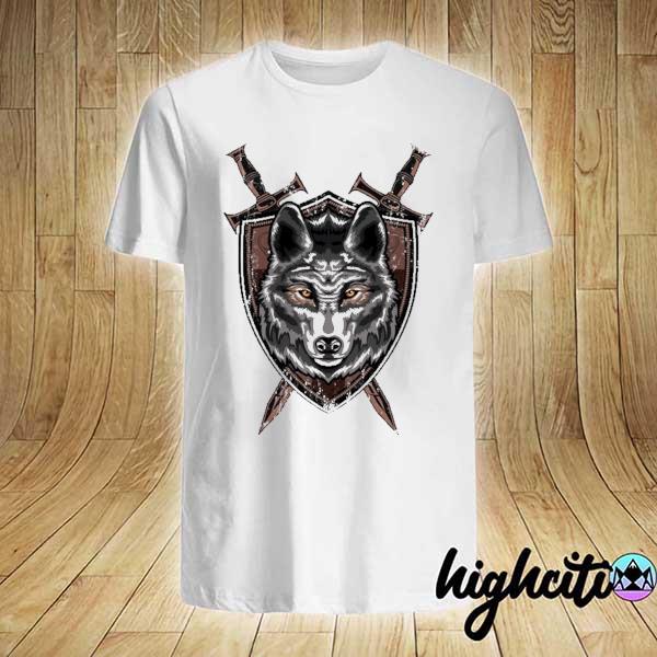 Wolf sword shield renaissance medieval knight house sigil shirt