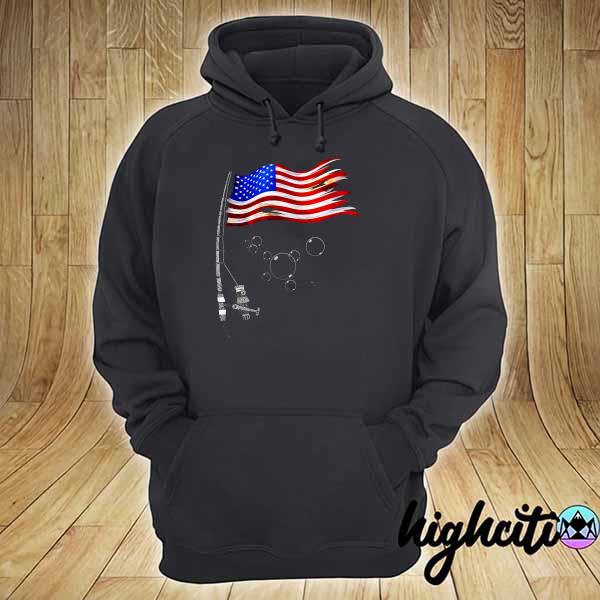 Fishing - Fishing Flag Independence Day Shirt hoodie