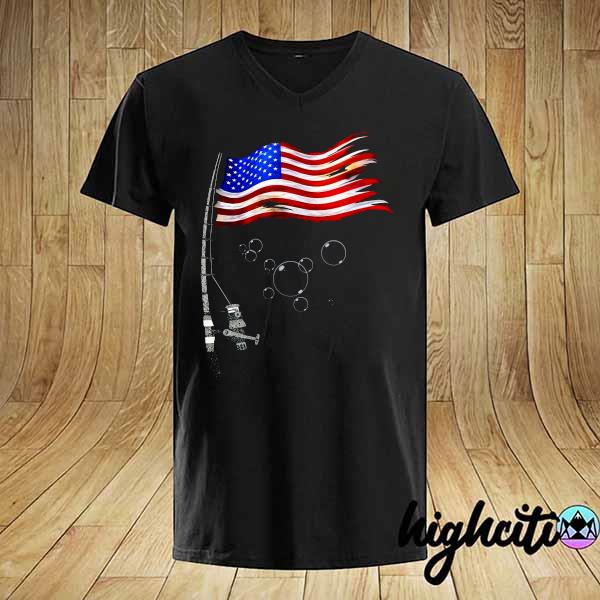 Fishing - Fishing Flag Independence Day Shirt