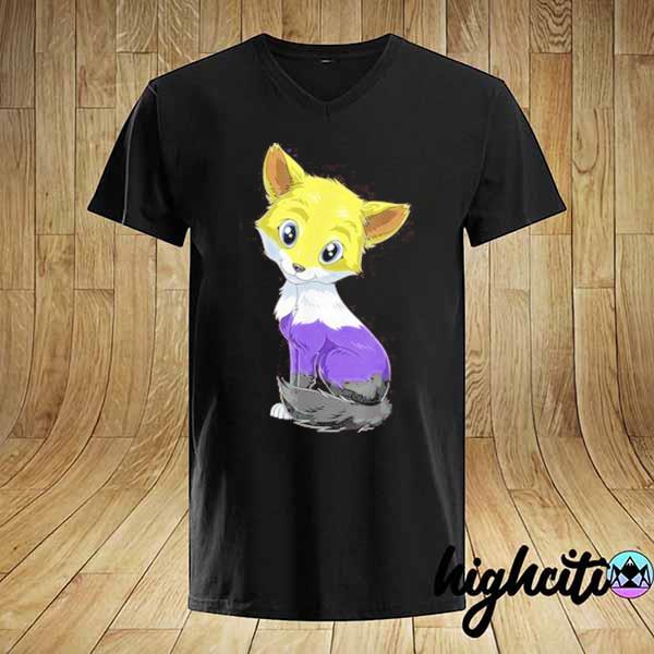 Highcitee Non Binary Fox Anime Shirt Twitter Tshirt - roblox binary shirt