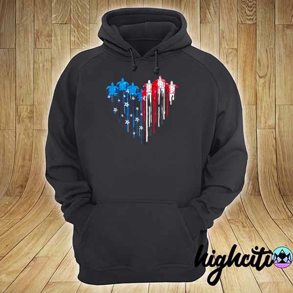 Ocean Turtle Flag Independence Day Shirt hoodie