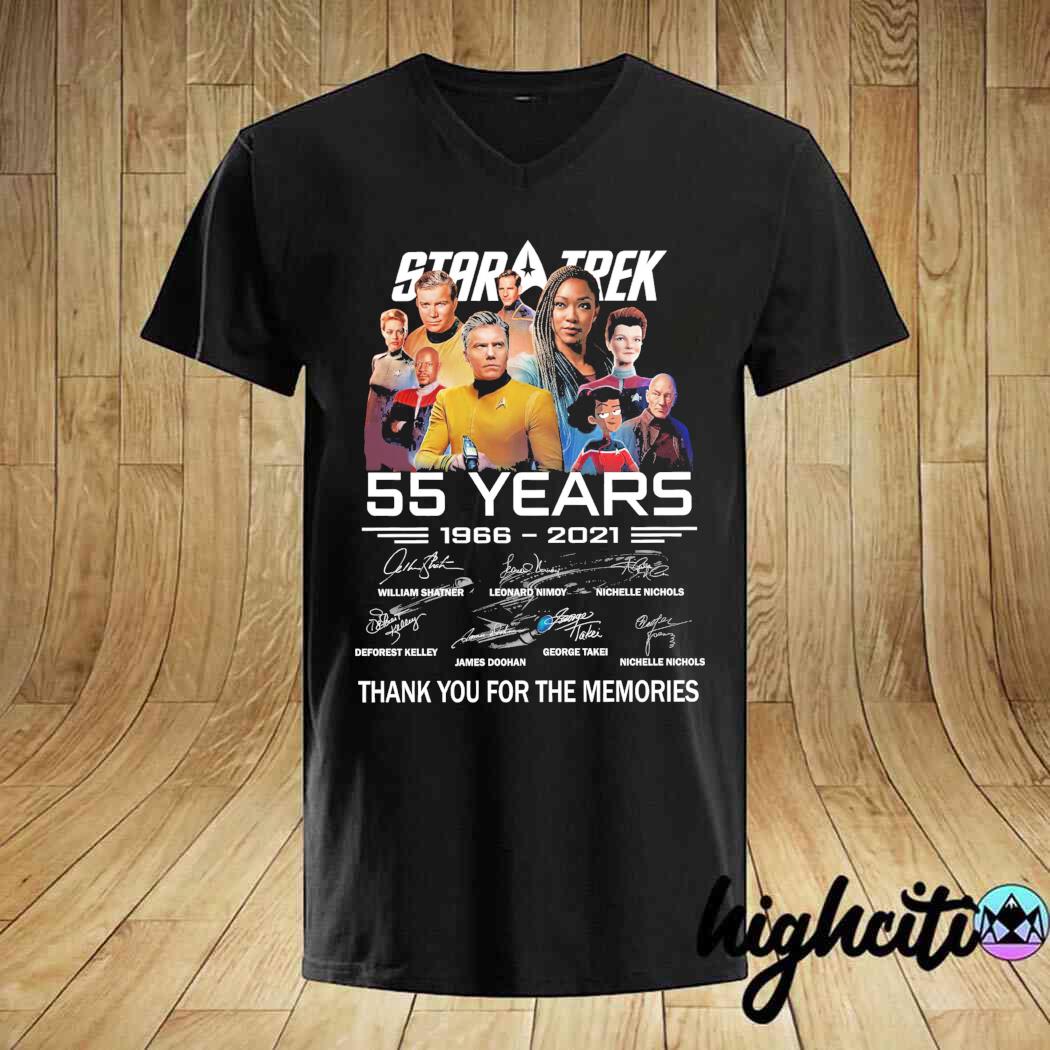 Star Trek 55 Years 1966 - 2021 Signatures Thank You For The Memories Shirt