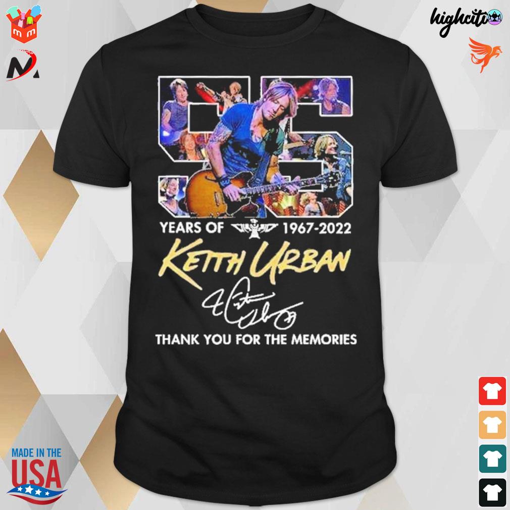 55 years of 1967 2022 Keith Urban signature thank you for the memories t-shirt