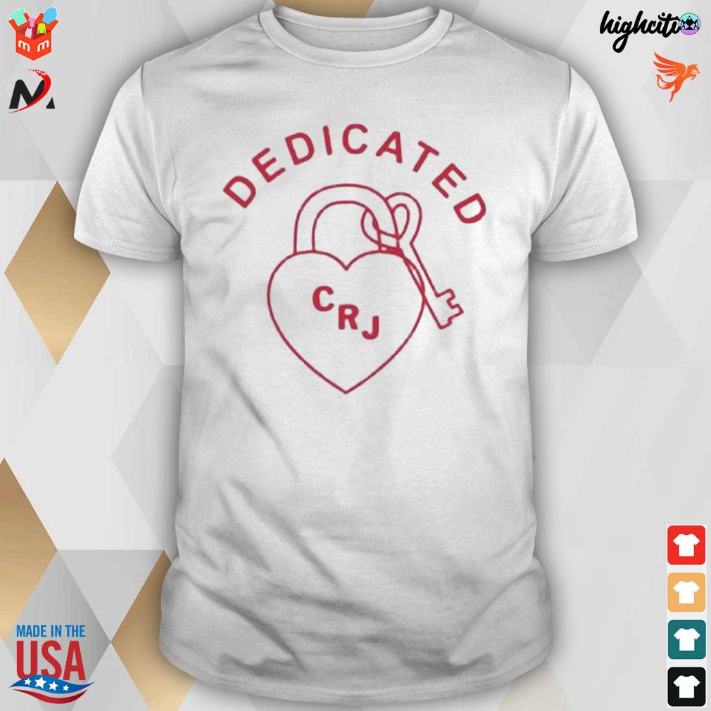 Official Dedicated crj heart lock t-shirt