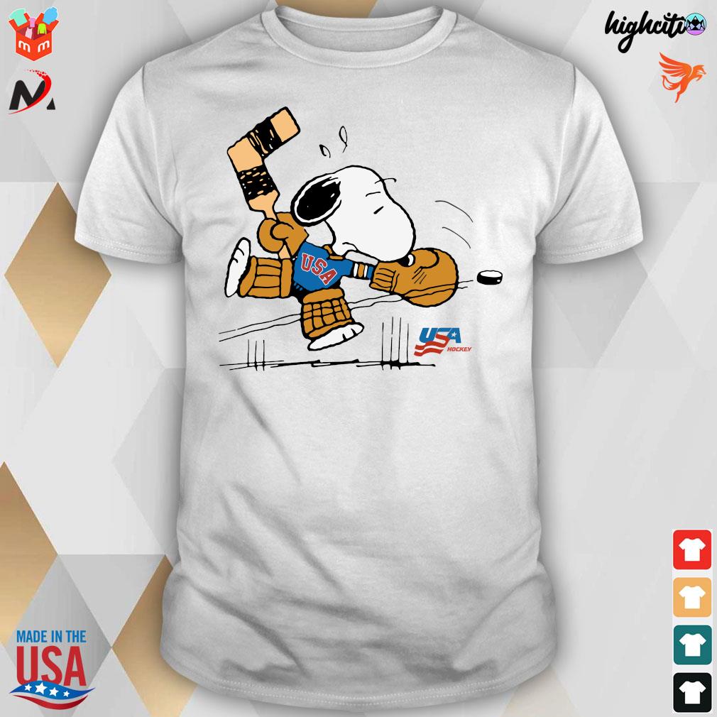Official Streaker sport x Peanuts usa hockey Snoopy goalie t-shirt