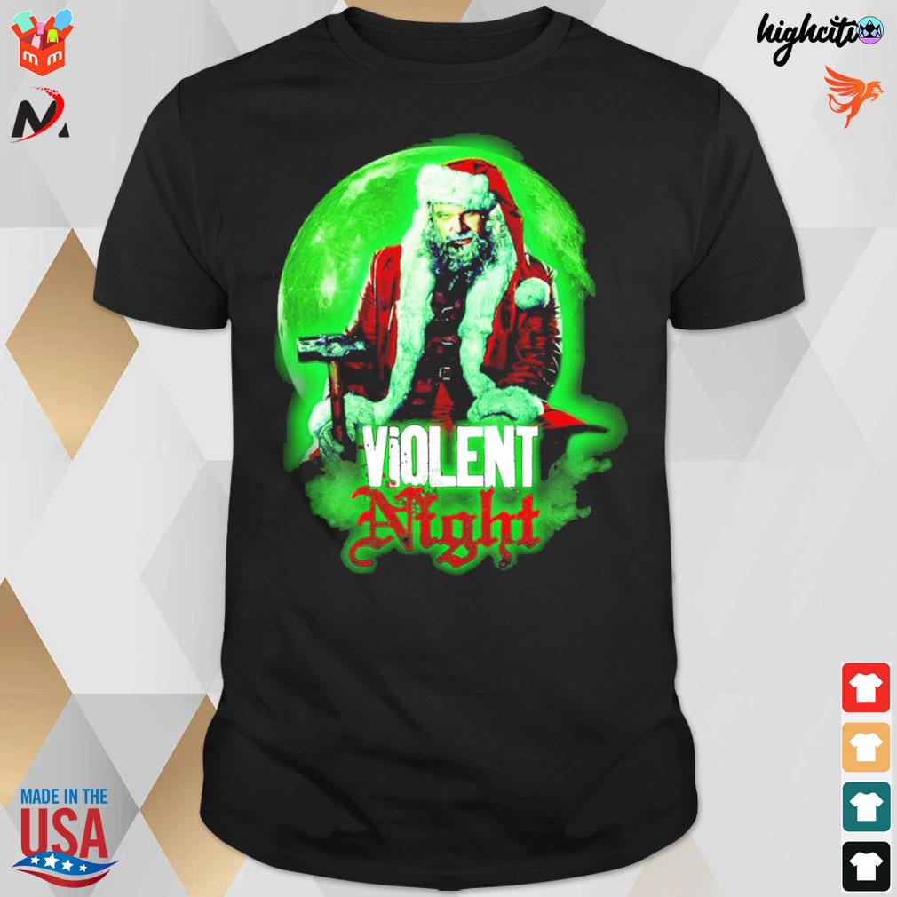 Retro art Christmas 2022 movie violent night t-shirt