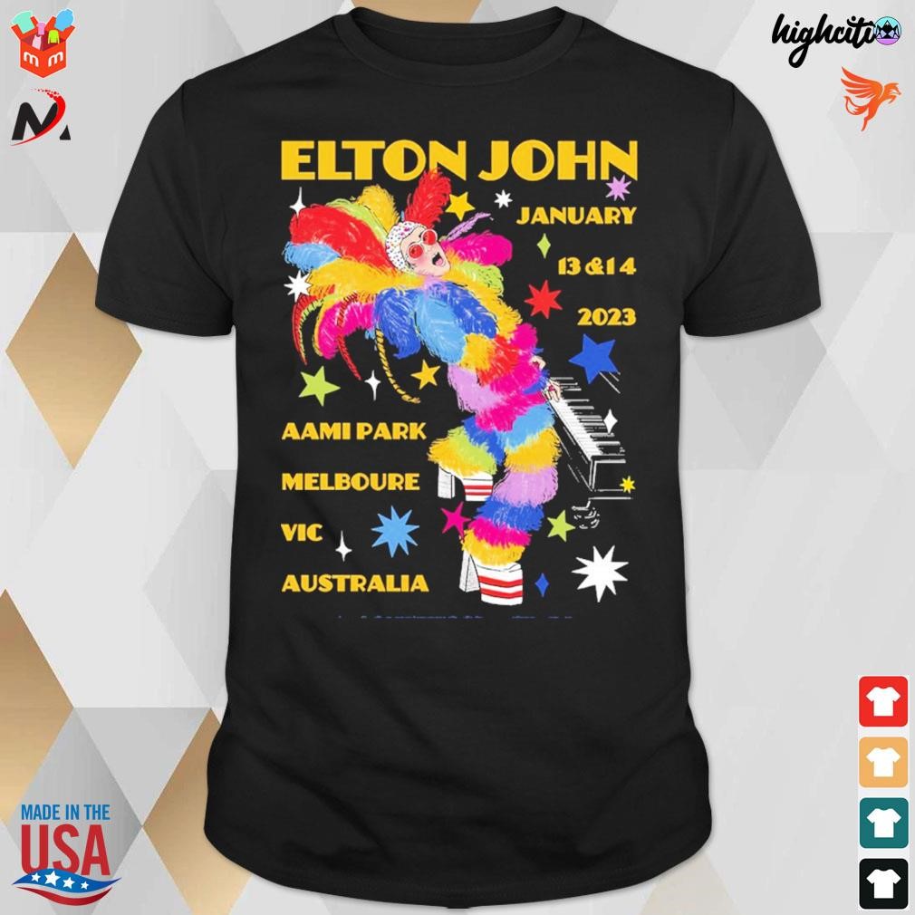 Elton John 2023 january 13th and 14th Aami park Melboure Vic Australia poster t-shirt