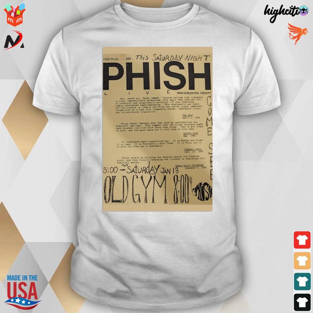 Phish live 2023 january 13th Old Gym Burlington Vermont poster t-shirt