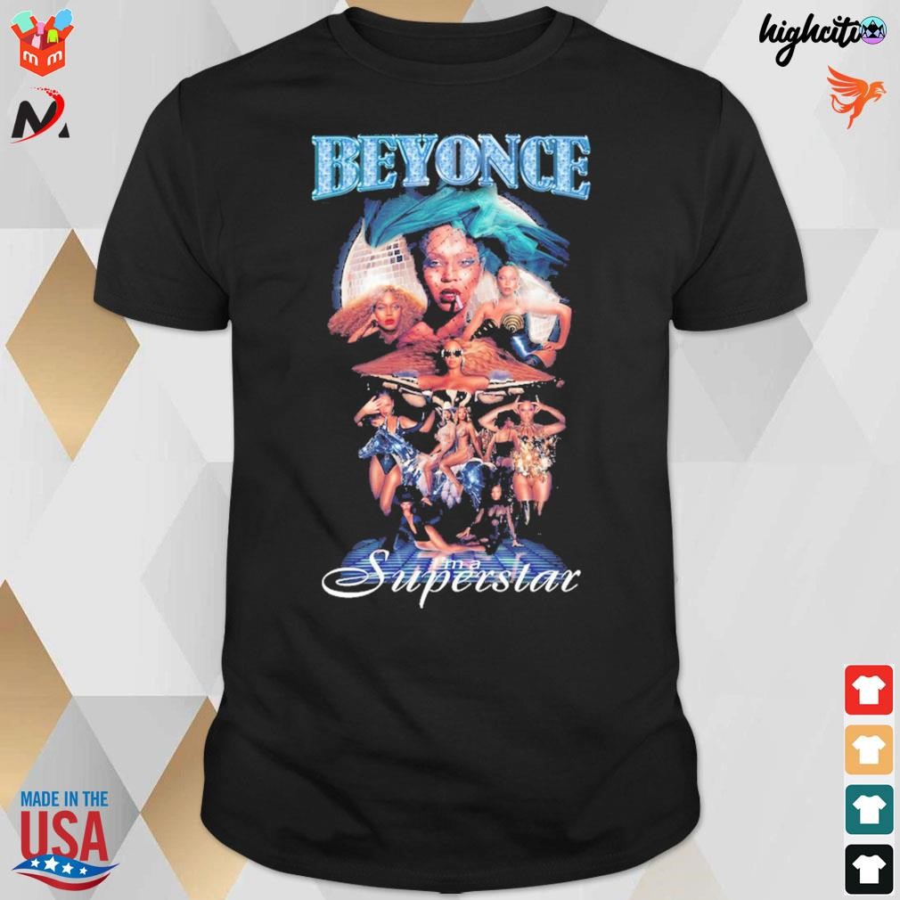 Beyonce in a superstar Renaissance world tour t-shirt