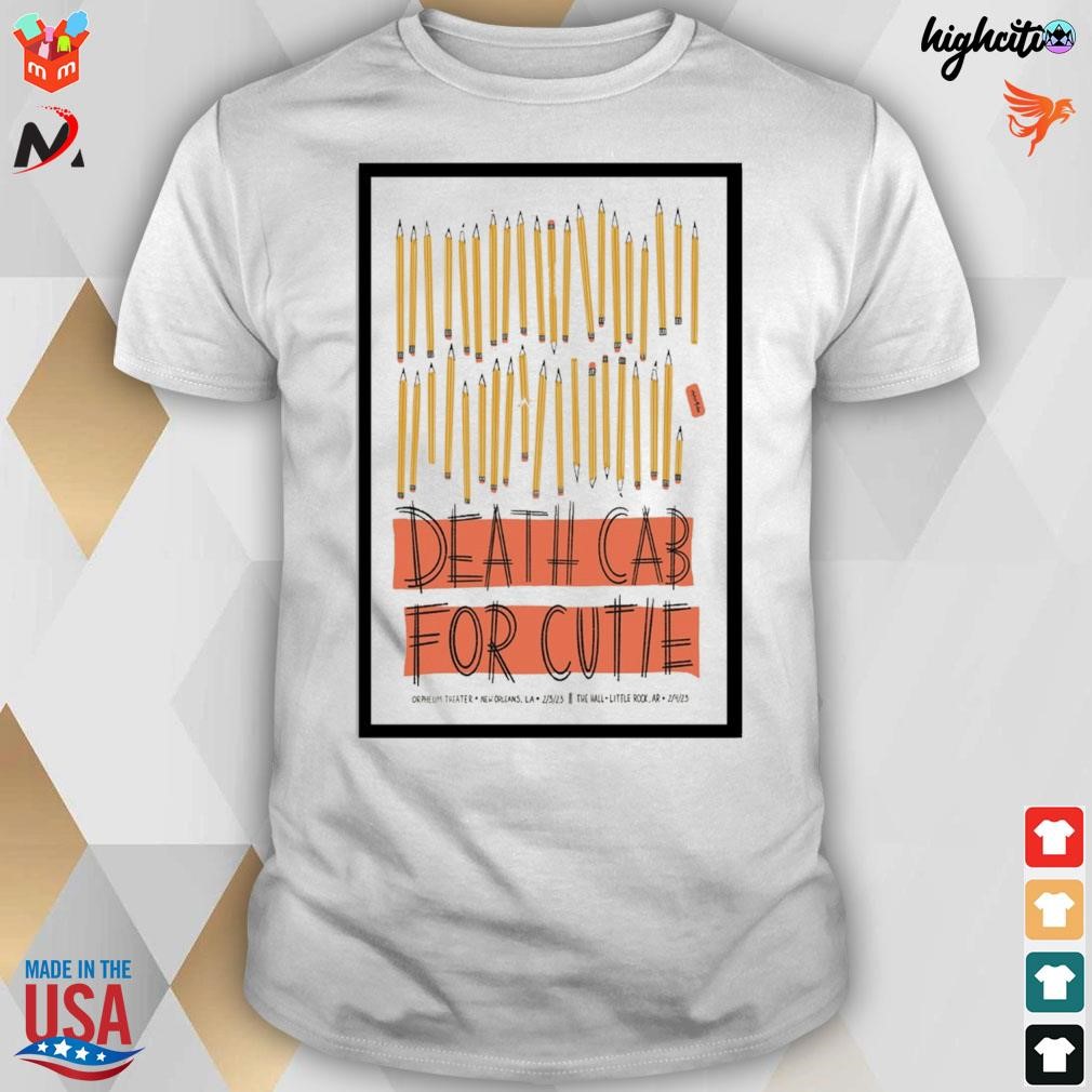 Death cab for cutie feb 3 2023 orpheum theater New Orleans LA The Hall and little rock AR poster t-shirt