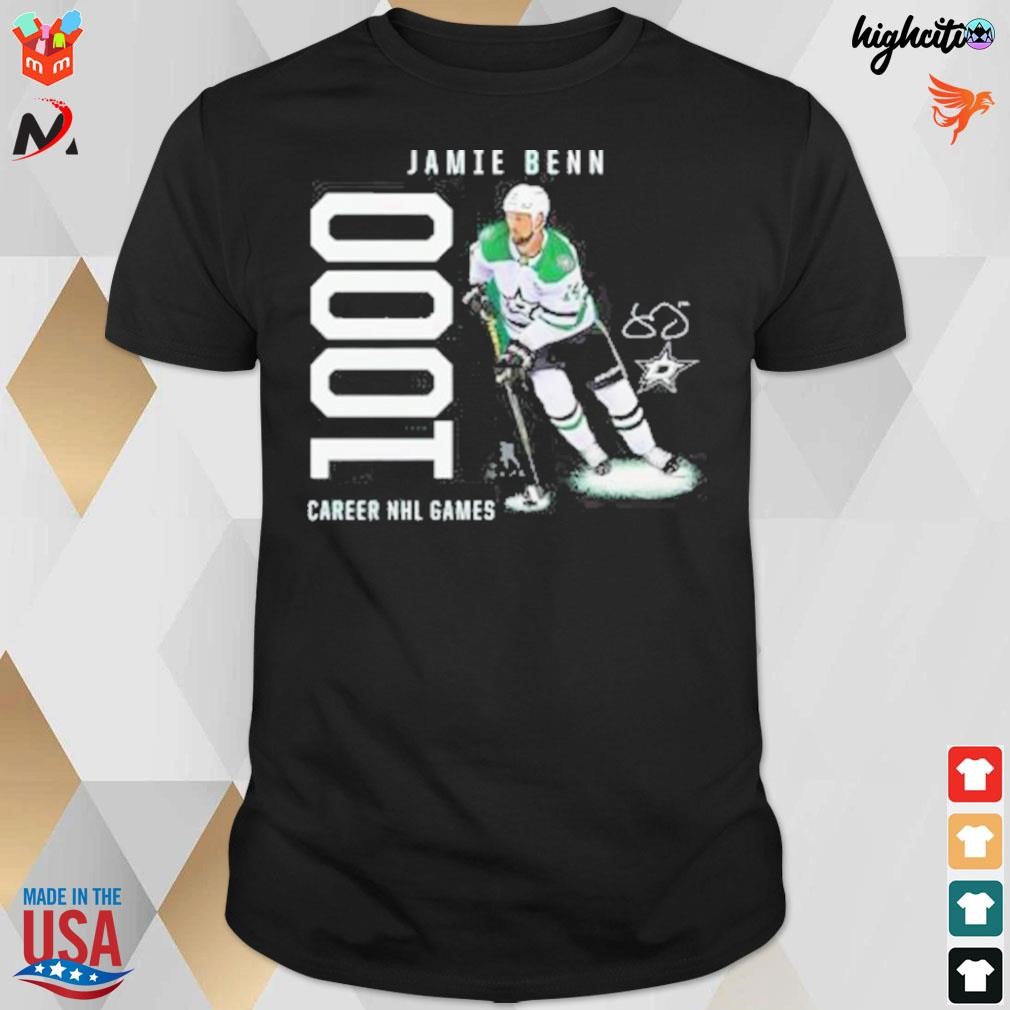 Jamie Benn Dallas stars fanatics branded 1000 career games signature t-shirt