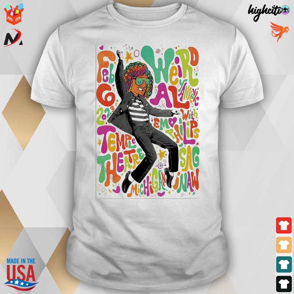 Weird al Yankovic february 6 2023 Saginaw MI poster t-shirt