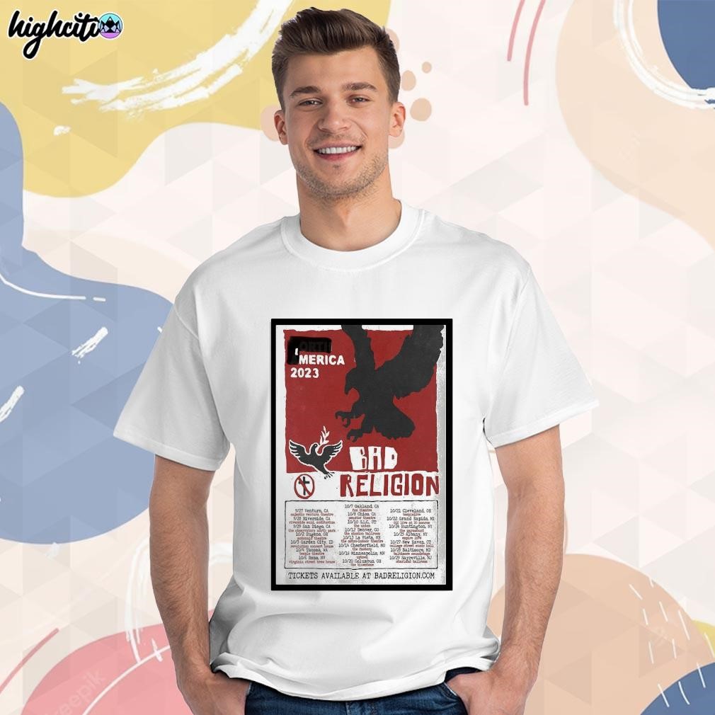 Official Bad religion world tour America 2023 art poster design t-shirt