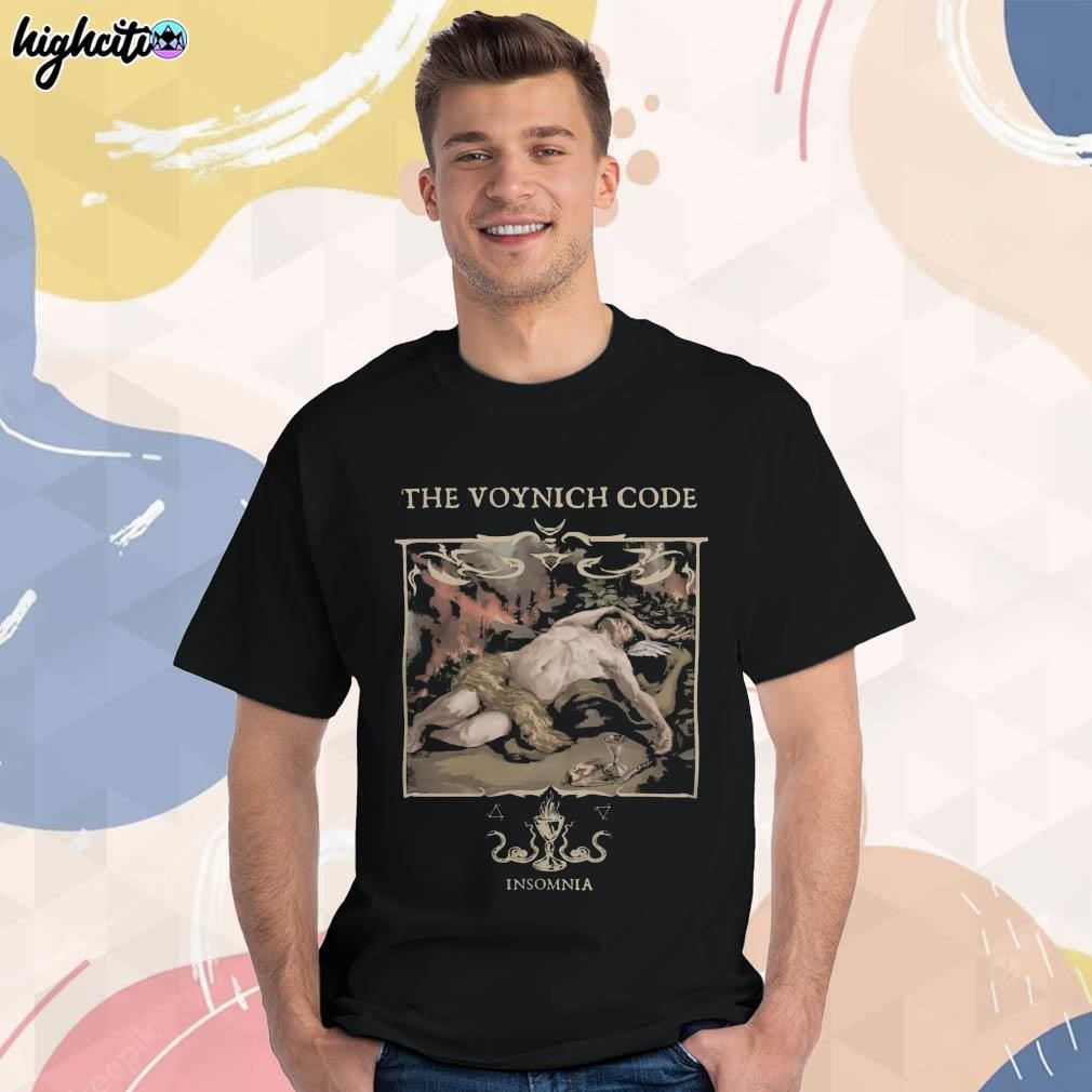 Official The voynich code insomnia art design t-shirt