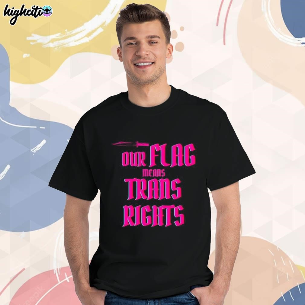 Official Zebra coalition inc our flag means trans rights t-shirt