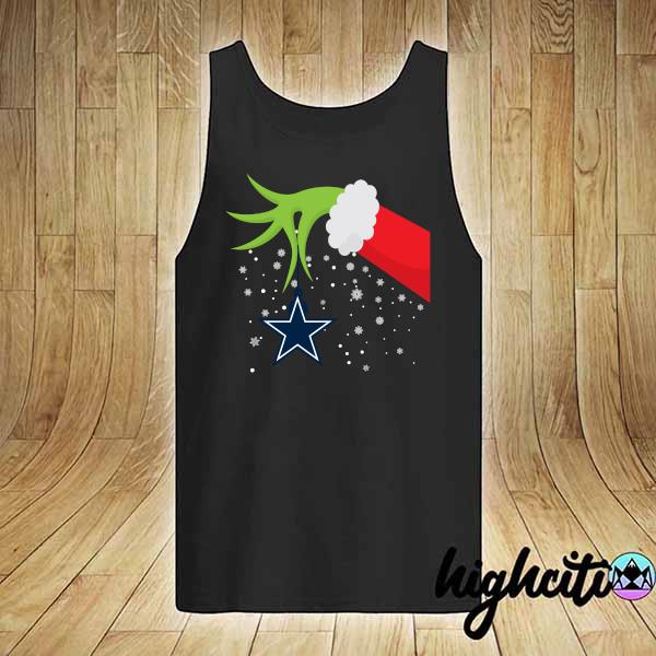 Grinch Hand Ornament Dallas Cowboys Glitter Christmas shirt